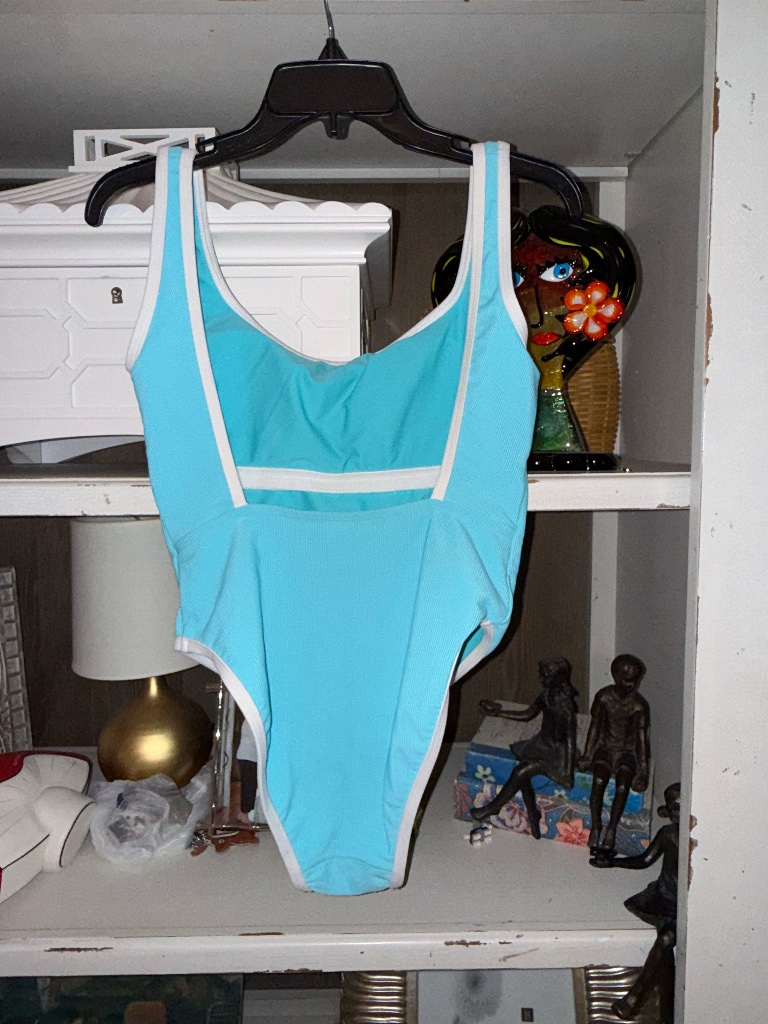 Lainsnow Medium M Ribbed One Piece Swimsuit Ocean Isle Aqua — image 7 of 7